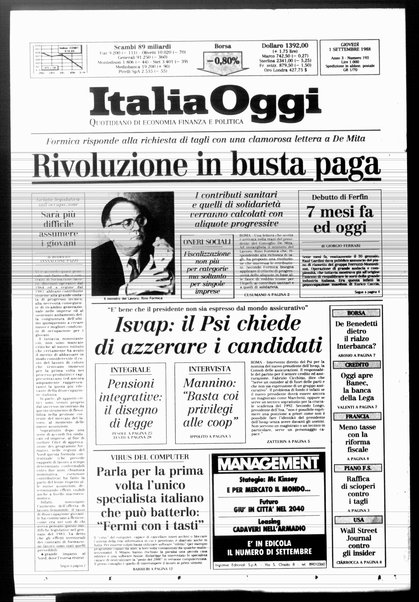 Italia oggi : quotidiano di economia finanza e politica